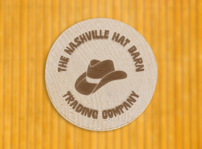 Beige coater printed with The Nashville Hat Barn Trading Company logo