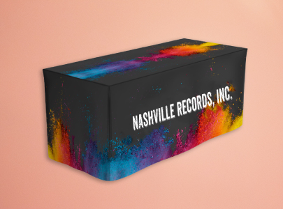 Custom Imprinted Table Cover for Nashville, Tennessee with Nashville Records logo printed on it